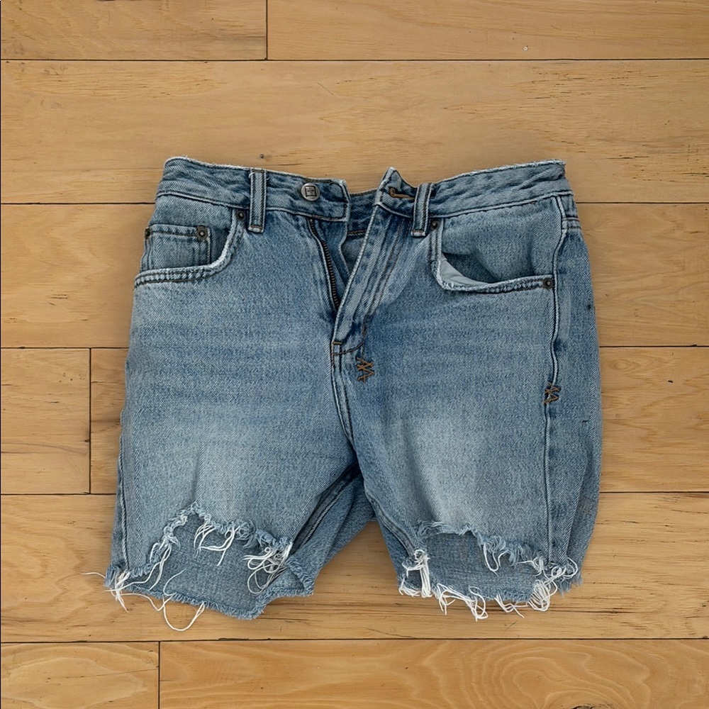Ksubi Light Blue Distressed Jean Shorts
